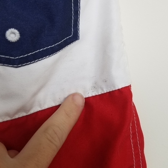 Lands' End Patriotic USA Color Block Swim Trunks M 10/12 - Picture 3 of 6